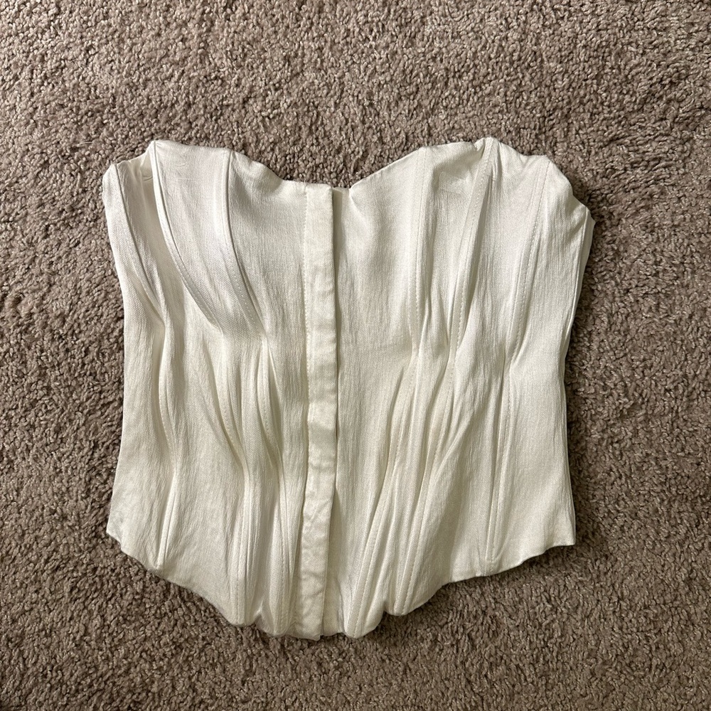 Zara Ivory Strapless Corset Top